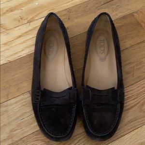 Tod’s loafers, brown suede, EUC
